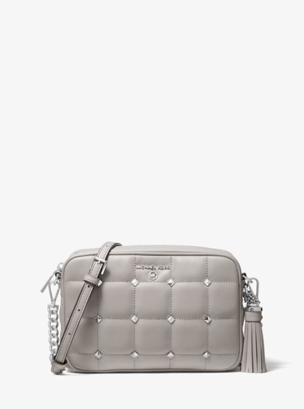 Damske Spojková Taška Michael Kors Jet Set Medium Studded Quilted Leather Camera Siva - Kabelky Michael Kors Outlet | CJVYF-1320